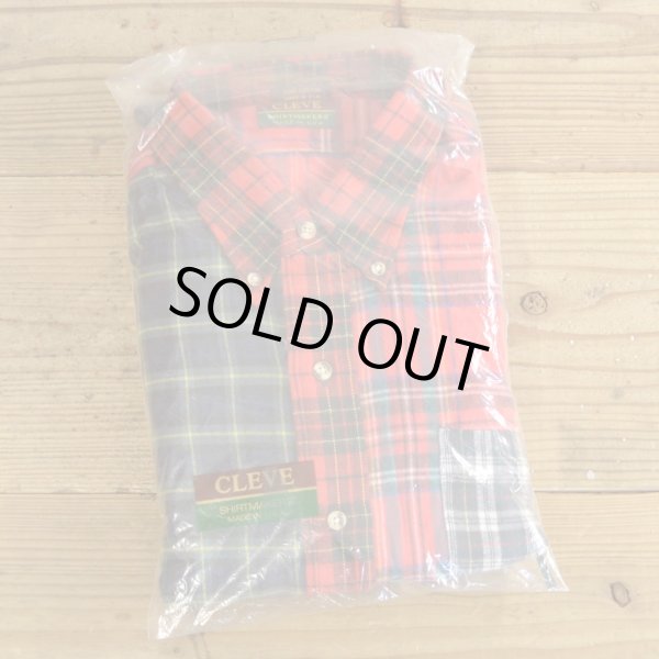 画像1: CLEVE Crazy Pattern Flannel Shirts MADE IN USA Dead Stock 【Large】 (1)