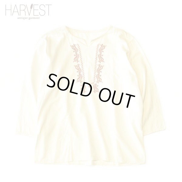 画像1: Unknown Embroid Cotton Pullover Shirts (1)