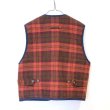 画像2: Eddie Bauer Wool Check × Quilting Reversivle Vest (2)