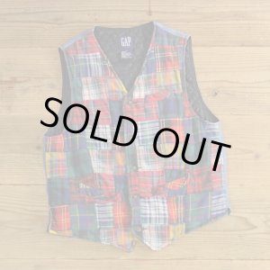 画像: 90s GAP Patchwork Denim Vest 【Medium】