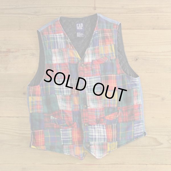 画像1: 90s GAP Patchwork Denim Vest 【Medium】 (1)