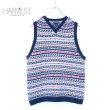 画像1: LAND`S END Cotton Knit Jacquard Vest (1)