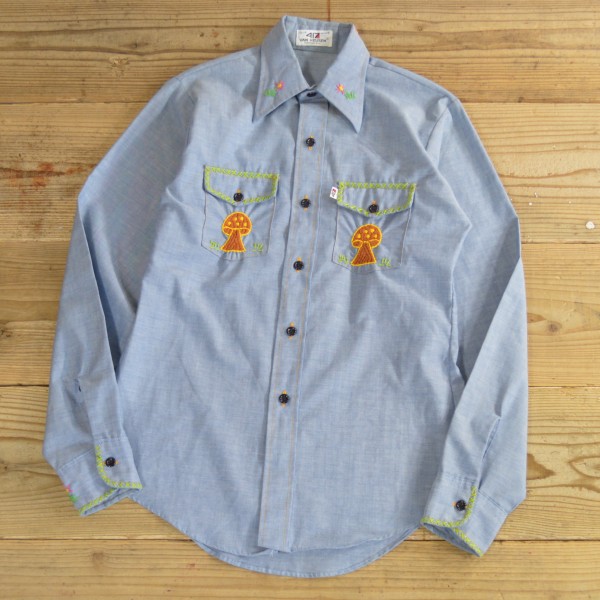画像1: VAN HEUSEN Embroidery Chambray Shirts 【Ladys】 (1)