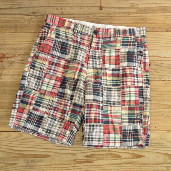 画像1: J.CREW Patchwork Check Half Pants 【W31】 (1)