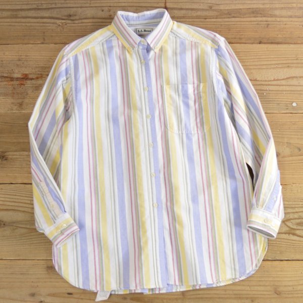 画像1: L.L.Bean Stripe B.D Shirts MADE IN USA 【Small】 (1)