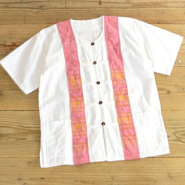 画像1: Unknown Ethnic China Shirts 【Small】 (1)
